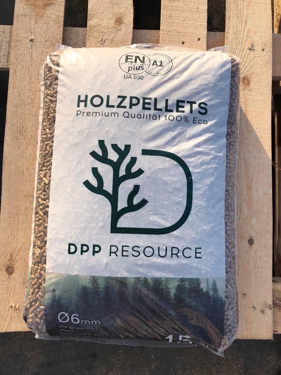 Zak van 15 kg DPP Resource houtpellets