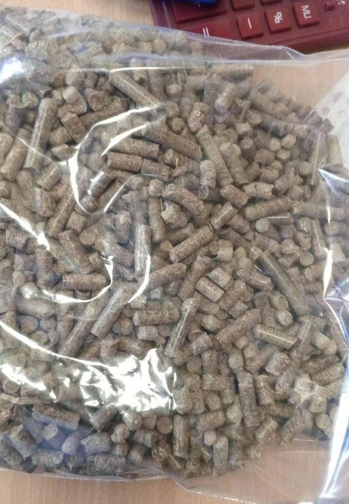 Bag of miscanthus pellets