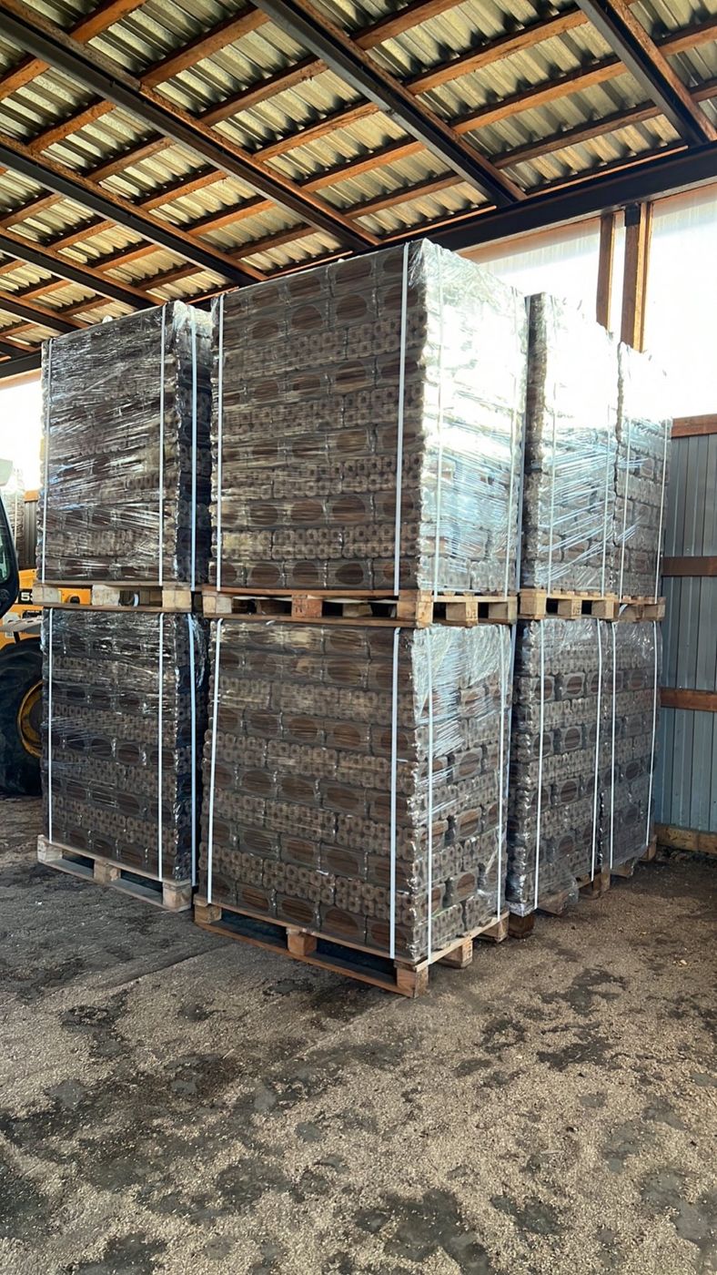 Pine Pini Kay briquettes close up