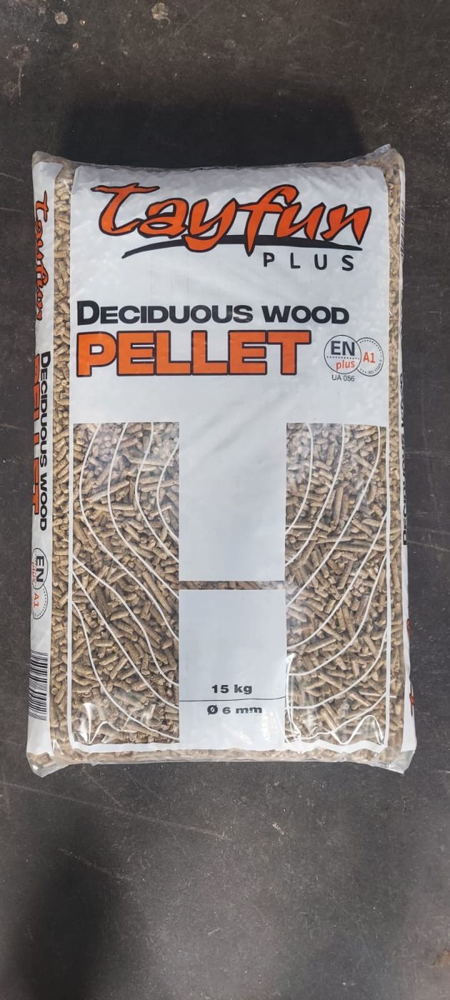 Zak van 15 kg Tayfun Plus loofhoutpellets