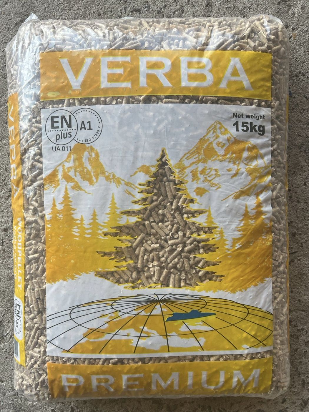 Zak van 15 kg Verba Premium dennenpellets